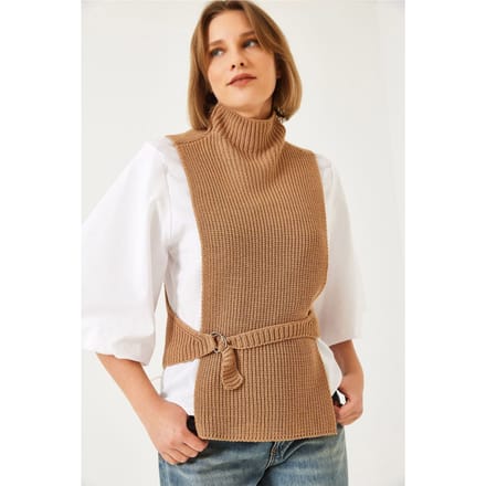 Textured Geribbelde Coltrui met Strik