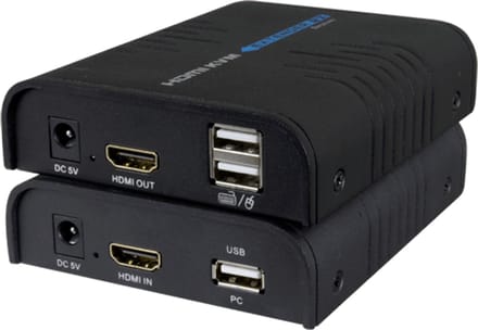 HDMI en USB verlenger via netwerk