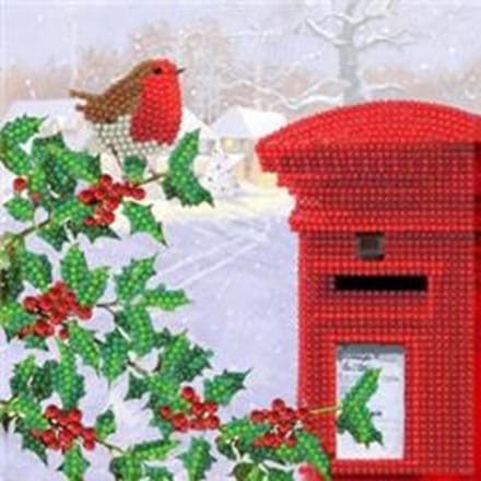 Crystal Card Kit | Diamond painting Robin & Postbox