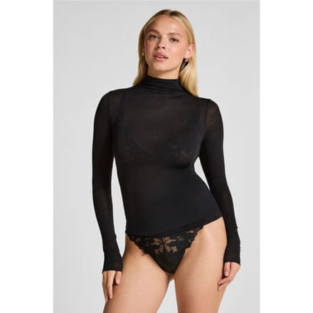 Hunkemöller super soft Turtleneck shirt met Cashmere Zwart