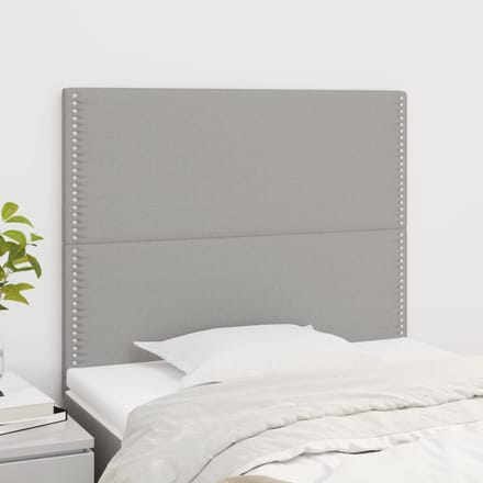 vidaXL - Hoofdbord - lichtgrijs - 100x5x118/128 - cm - stof