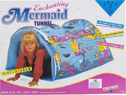 Speeltunnel Zeemeermin opblaasbaar - 107 x 76 x 56 cm