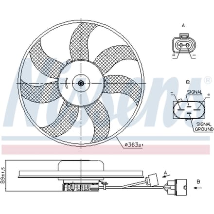 Koelventilatorwiel, motorkoeling NISSENS 85678