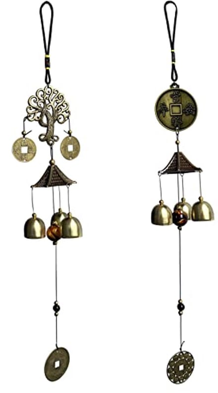 Solidchoice - Vintage Brons Windgong, 2 Stuks voor Binnen en Buiten