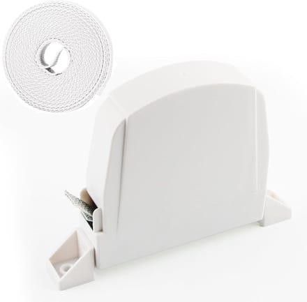 Allecto Plus - Externe bandopwinder voor rolluiken - 180° hoek - 14mm x 5m - wit (Wit-B)