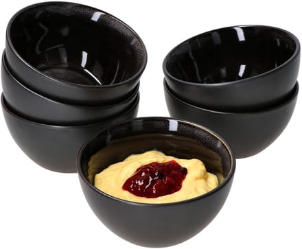 Set van 6 puddingkommen Reactive Glaze Grey Black 6cm - 24321862