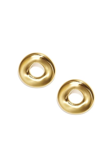 Statement oorbellen in donut vorm - zilveren kleur