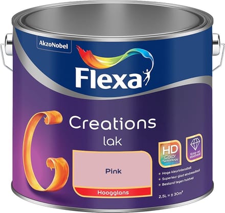 Flexa - Creations Lak Hoogglans - Pink - Mengverf - 2,5 L