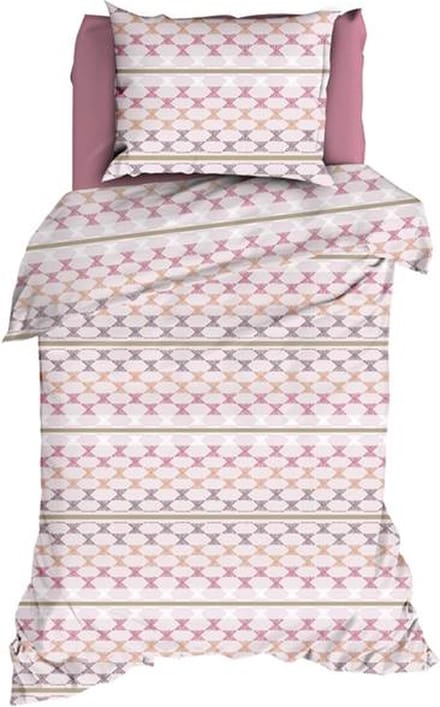 Romanette Kapla Dekbedovertrek - Eenpersoons - 140x200/220 cm - Rose
