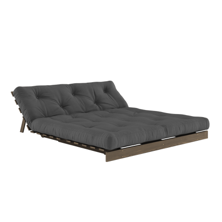 Karup Slaapbank Roots 160 - 734 Dark Grey - 106 carob brown lacquered