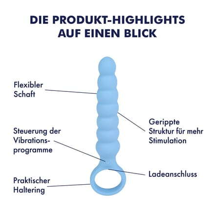 anaalvibrator met haltering, 16,5 cm