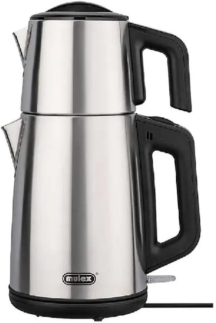 Mulex | MX050 Tea express | elektrische Turkse theepot | Zilver Rvs | - 2.0L + 1.2L | Led-indicator | 360° basis | 1650 W