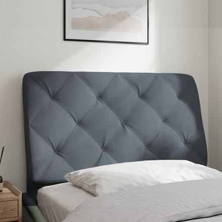 vidaXL - Hoofdbordkussen - 90 - cm - fluweel - donkergrijs