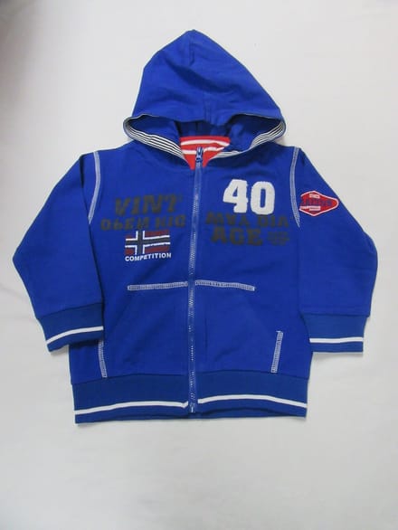 dirkje , jongens, gilet , blauw , rits en kap competition , 98 - 3 jaar
