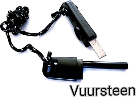 Magnesium Stick, Vuur Starter in Koker Zwart