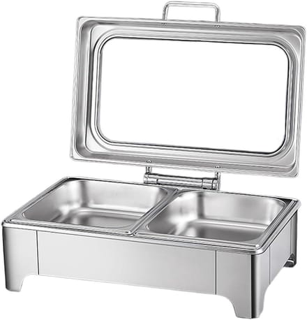 Voedselwarmer Set - Warmhoudbak - Feestelijke diners - Instelbare temperatuur - 13.5L capaciteit - Zilverkleurig