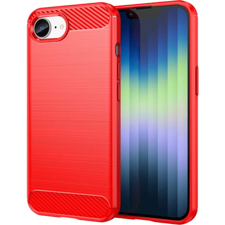 Mocaa Apple iPhone 16e/17e Brushed Hoesje Rood