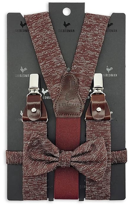 Sir Redman - Bretels met strik - bretels combi pack Royal Ruby - bordeaux / zwart / wit