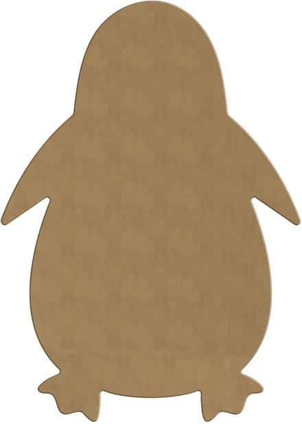 Gomille MDF figuur knutselmateriaal 23x33 cm pinguin decoratie.