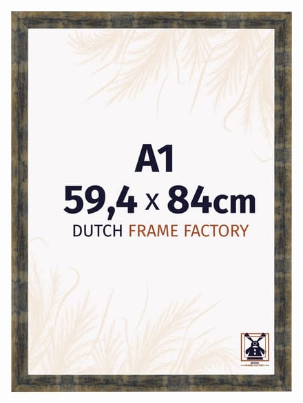 Fotolijst A1 59,4x84 cm - MDF - Blauw Goud Gemeleerd - Praag