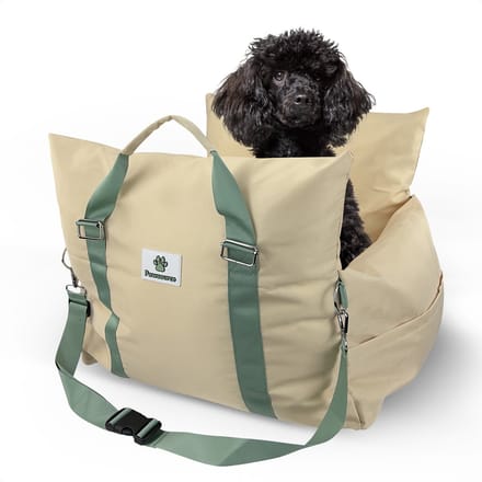 Pawsource Autostoel Hond – Hondenmand – Wasbaar – Antislip – Waterbestendig – Incl. Autogordel - L