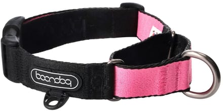 Boondog - Martingale Collar - Black/Pink - S