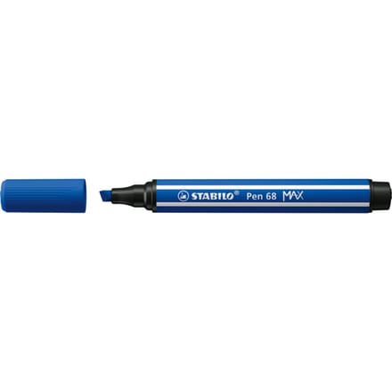 STABILO Pen 68 MAX - Fibre-tip Pen with Thick Chisel Tip - Dark Blue