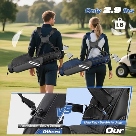 Compacte Lichtgewicht Golfbag voor 7 Clubs - Ideaal voor Pitch & Putt, Par 3 en Driving Range
