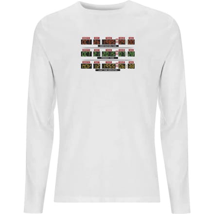 Back To The Future Destination Clock Men's Long Sleeve T-Shirt - White - L