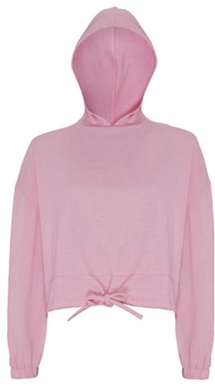 TriDri - Cropped Oversized Dames Hoodie - Light Pink maat S/M