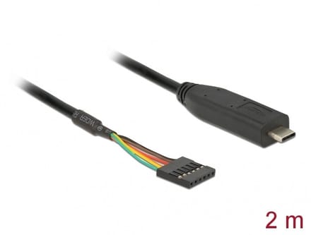 Delock Converter USB Type-C™ 2.0 male to TTL 5 V 6 pin pin header female 2.0 m