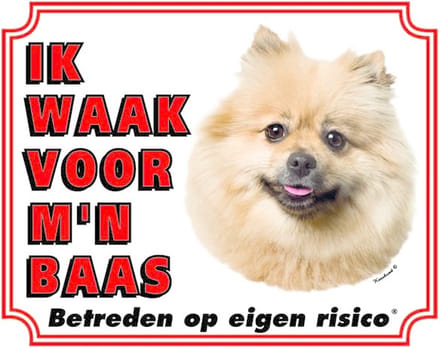 Keeshond Waakbord - Ik waak voor mijn Baas