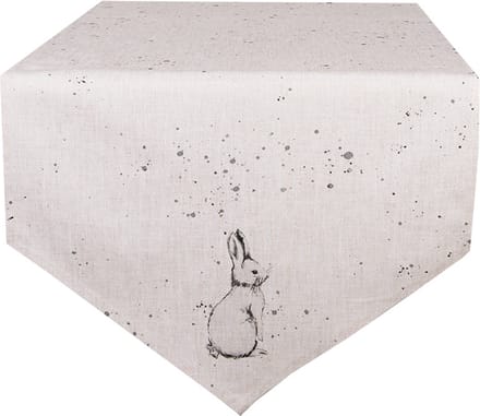 Clayre & Eef Tafelloper 50x160 cm Beige Grijs Katoen Konijn