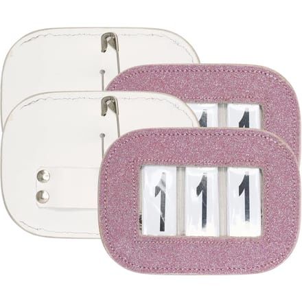 startnummer IRHGlitter square, Roze set of 2 pcs