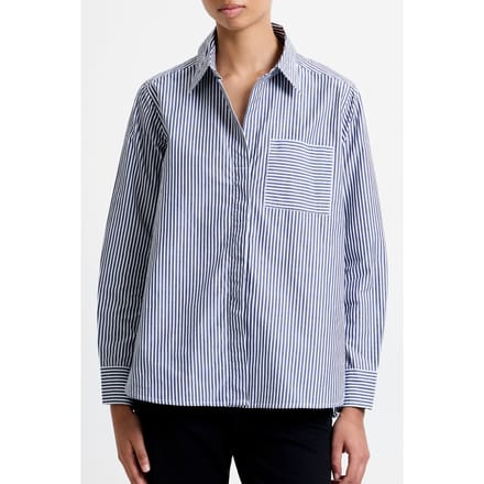 French Connection Stripe Popover Button Midnight/white Taglia: M | Maglie a manica lunga Outlet | Donna | Bianco