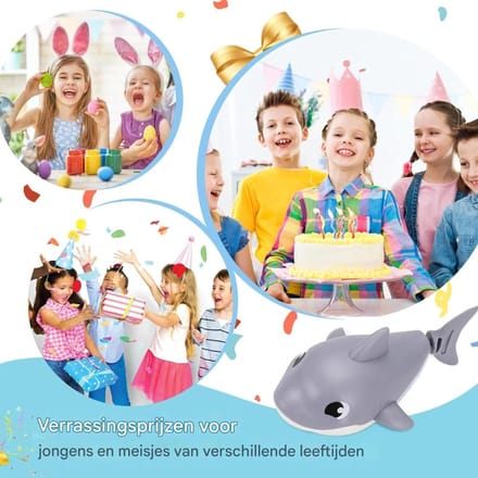Badspeelgoed Opwindbaar - Drijvend Dier - Waterpret Bevorderen - Spuitend Ontwerp - 10.5 cm - Grijs