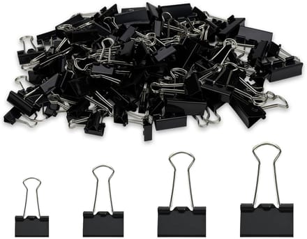 Nietjes Set - Klemmen Assortiment - Documenten Sorteren - Vier Maten - 200 Stuks - Zwart