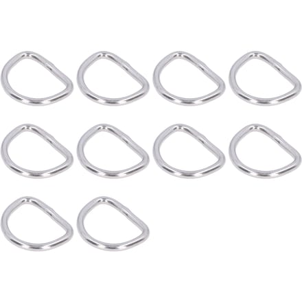 10 stuks Marine Grade D-ring RVS 316 Gelast Naadloos Bootaccessoires 4x30x22mm white