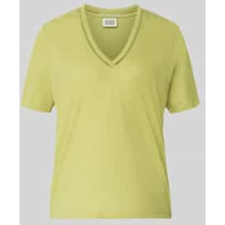 regular fit T-shirt van linnenmix met V-hals