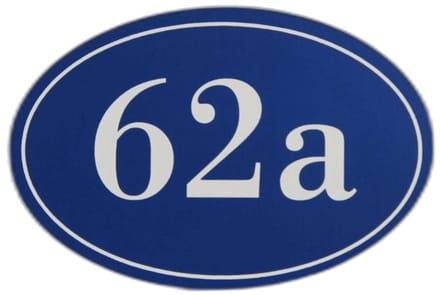EML50 Emaille look huisnummerbord ovaal voordeur 12x8cm