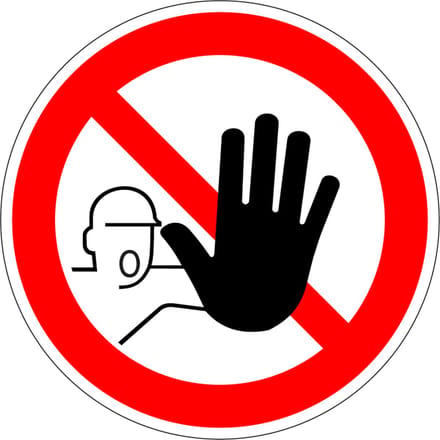 Magneetsticker verboden toegang voor onbevoegden, ISO 7010 150 mm