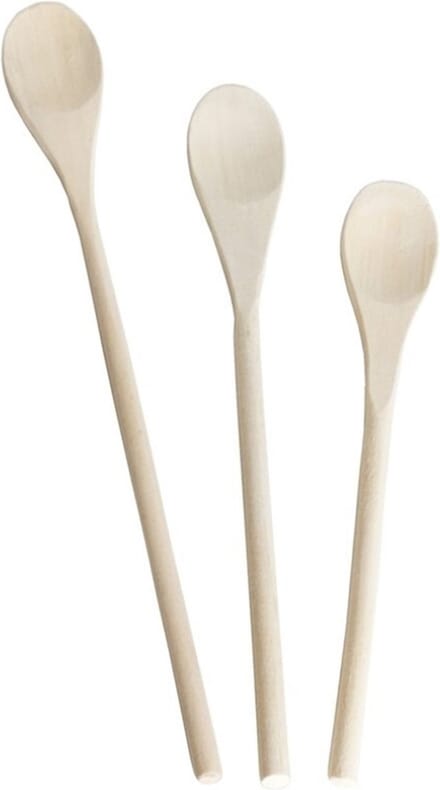 Gerimport Leukenlepels - 3x stuks - set pollepels - hout - 25/30/35 cm