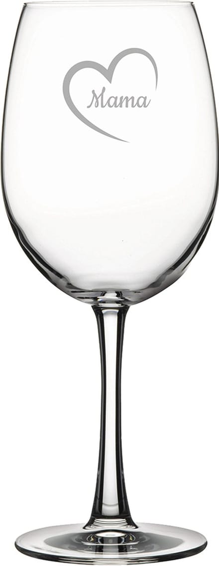 Gegraveerde Rode wijnglas 58cl Mama met hartje