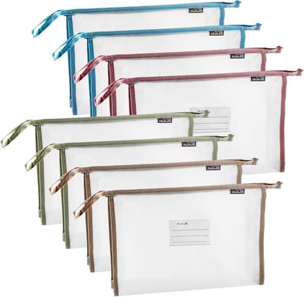 Set van 8 A4 Document Compartimenten, Zip Documentmap, Organisatie Mappen voor School, Kantoor en Reizen