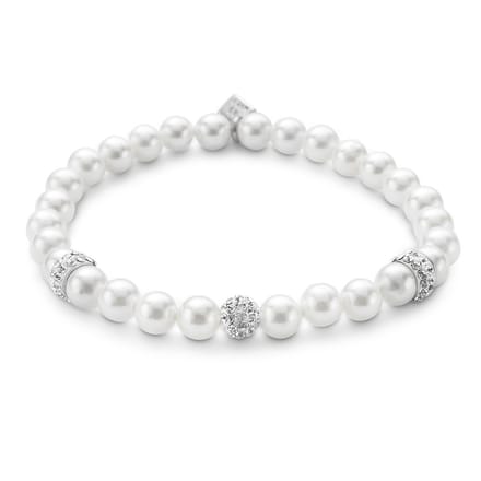 Twice As Nice Armband in zilver, parels en kristallen Adjustable