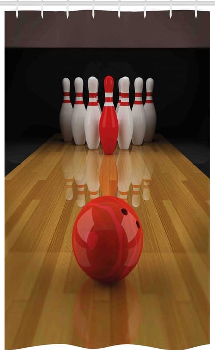 ABAKUHAUS Bowling-Party Douchegordijn – 120x180 cm – Waterafstotend