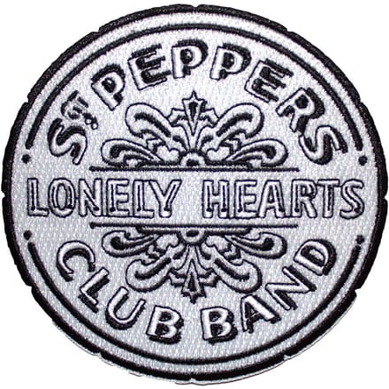 The Beatles - Sgt Pepper Drum Patch - Wit/Zwart