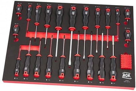 AOK PROFI 55-delige schroevendraaierset FOAM inlay