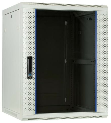 DSIT 15U witte wandkast met glazen deur 600x600x770mm (BxDxH) - serverbehuizing - serverrack - serverkast - 19 inch