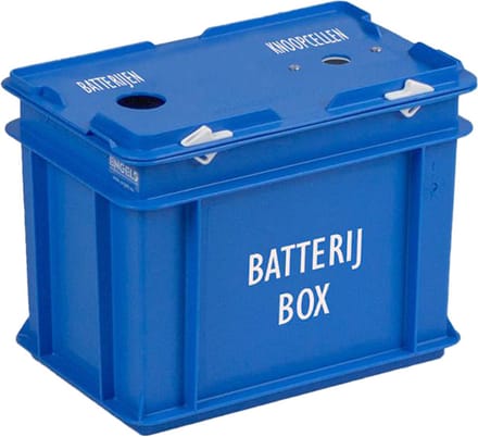 Batterijbox 9 liter 300x200x235 mm blauw met 2 gaten